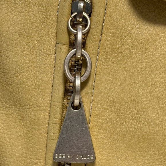SEE BY CHLOE 2WAY Shoulder Bag Leather Tassel Yellow Authentic - Picture 5 of 14